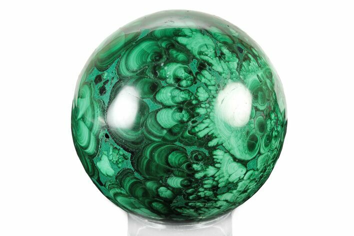 Flowery, Polished Malachite Sphere - Congo #241963